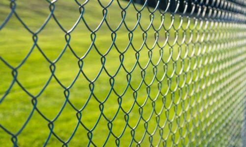 Close view of chain link fence