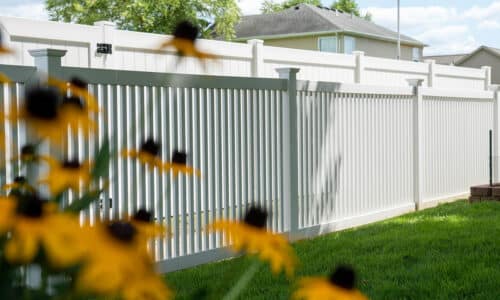 White vinyl fence