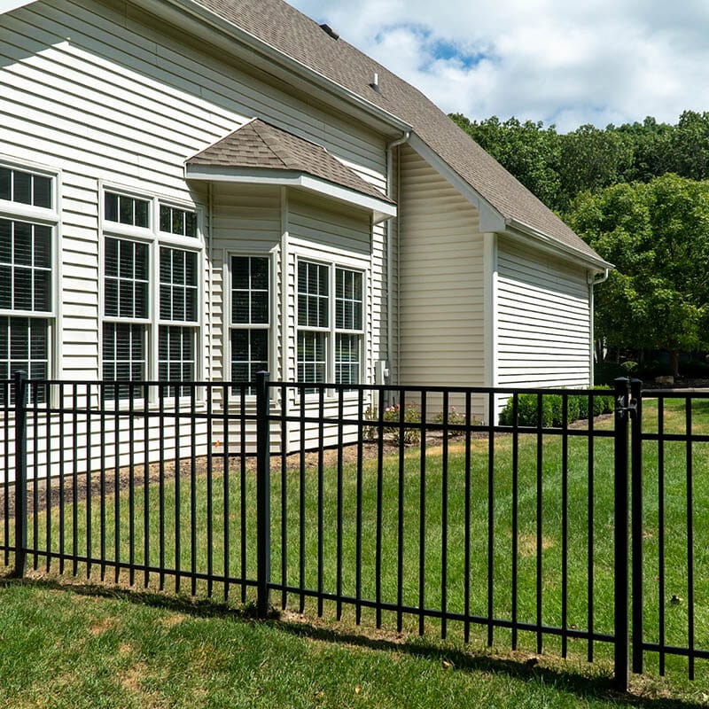 Aluminum fence around residential home