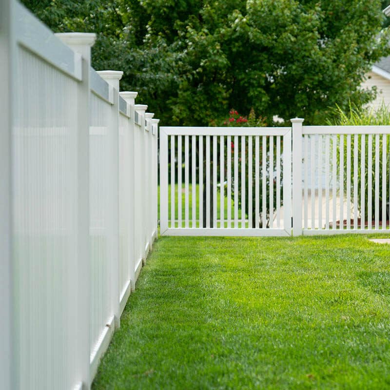 White vinyl fence