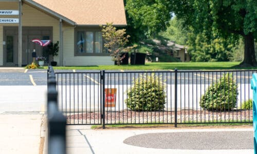 Aluminum fence around YMCA